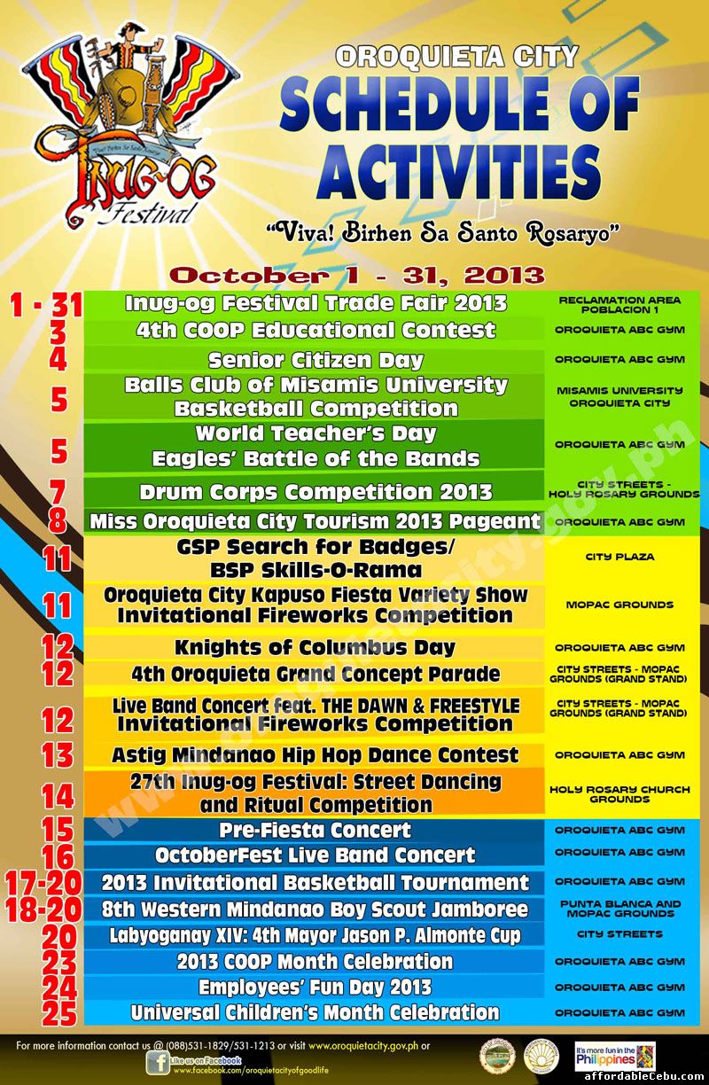 Oroquieta City Fiesta 2013 Activities