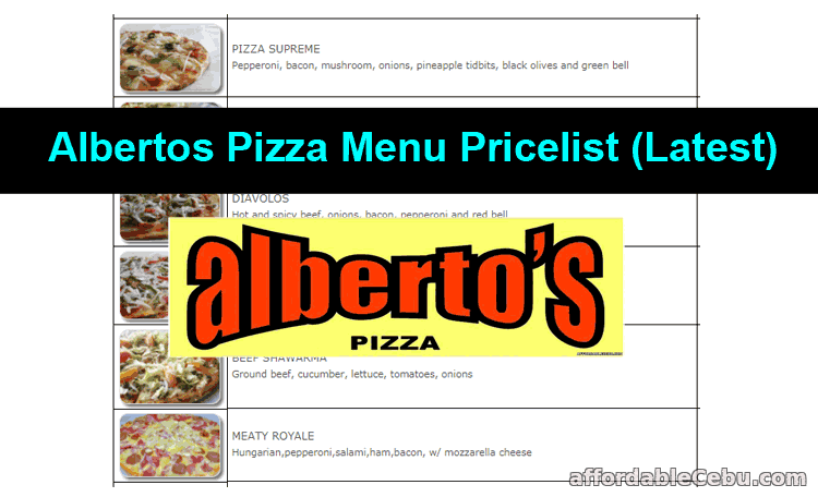 Albertos Pizza Menu Pricelist (Latest)