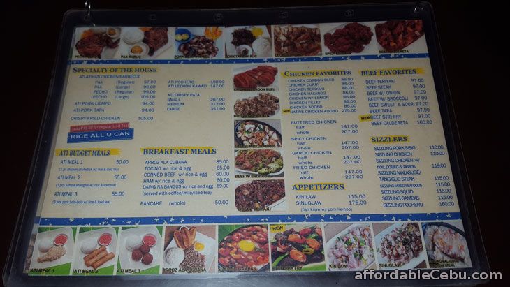 Chicken Ati-atihan Food Menu Pricelist 