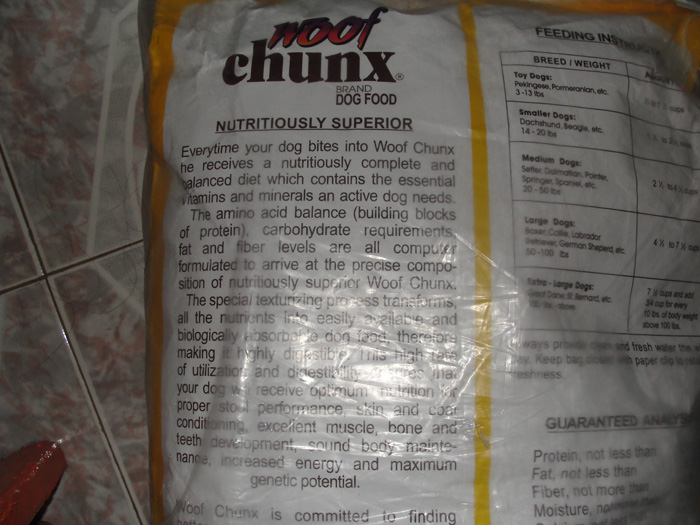 Woof Chunx Dog Food Description