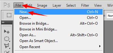 Open New Document in Photoshop
