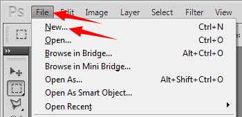 Photoshop File Menu