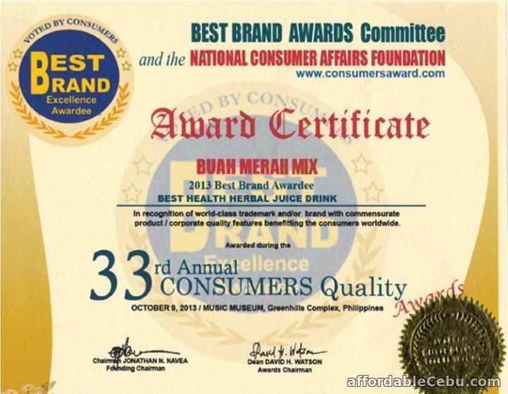 Buah Merah Best Brand Award