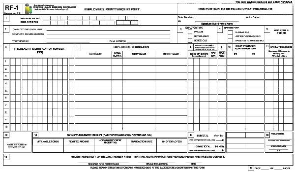 PhilHealth Revised Employer Remittance Report (RF-1)