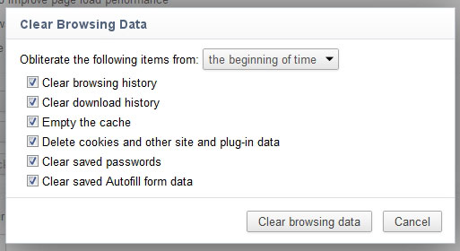 Deleting Google Chrome browsing history
