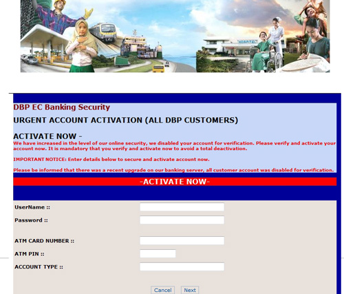 Development Bank of the Philippines Phishing Site