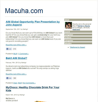 Macuha.com website