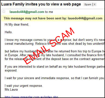 email scam form laura esmundo