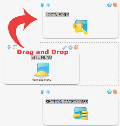 uCoz drag and drop feature