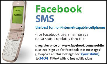 Facebook SMS for SMART cellphone