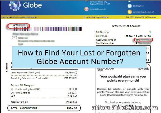 Find Globe Account Number