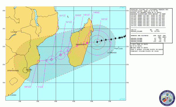 Picture of Cyclone Giovanna in Madagascar