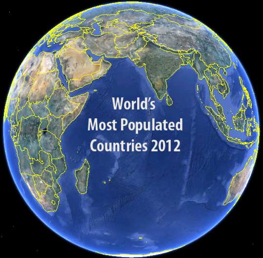 World's Most Populated Countries in the World 2012