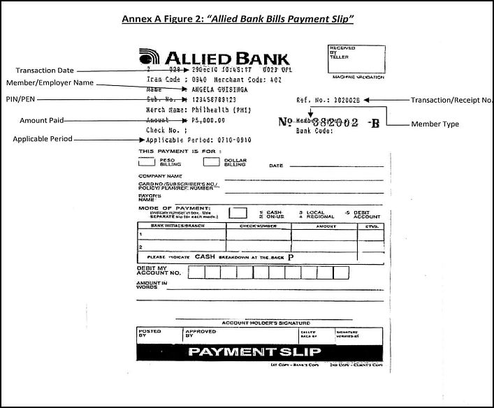 Allied Ban Bills Payment Slip