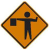 Flagman Ahead Sign