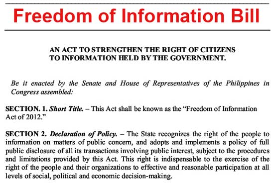 Freedom of Information Bill (FOI)