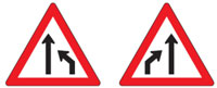 Lane Ends Signs