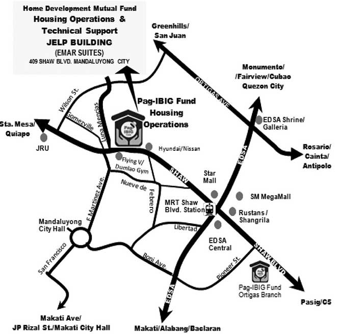 Map of PAG-IBIG Fund New Office