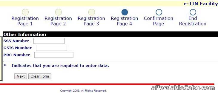 TIN Online Registration Form 4