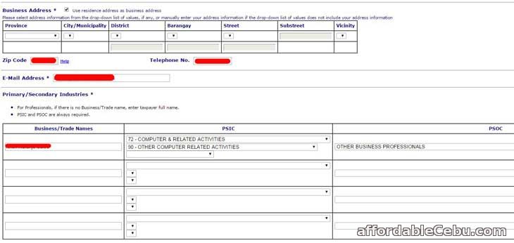 TIN online registration form 1b