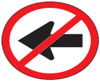 No Left Turn Sign