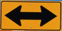 Road goes Left or Right Road Traffic Sign