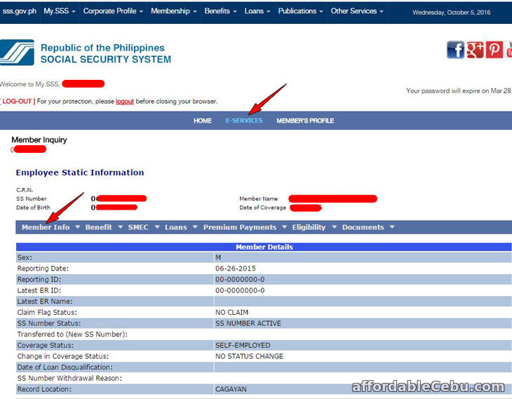 View SSS Contributions Online