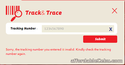 LBC invalid tracking number