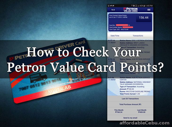 Check Petron Value Card Points